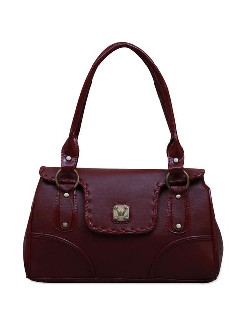 classy maroon leatherette handbag - 888463 - Very Small Image - 1