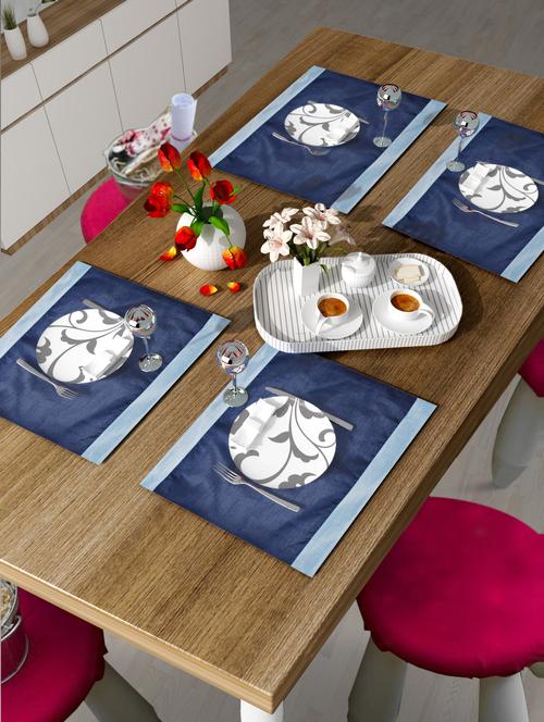 set of 6 blue table mats - 888974 - Very Small Image - 1