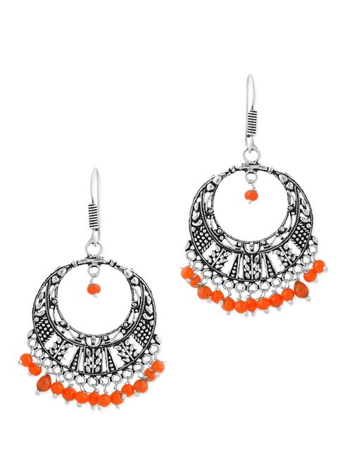 Fascinating  Earrings Adorned With Orange  Beads - 889663 - Very Small Image - 1
