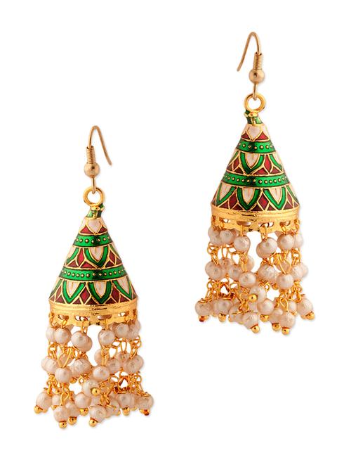 Elegant Conical Shape Jhumkis with Pearls - 890062 - Very Small Image - 1