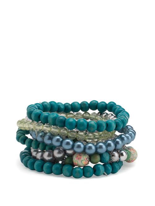 teal elasticized bracelet - 8903 - Very Small Image - 1