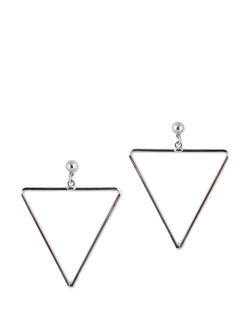 Triangle Shaped Silver Earrings - 89070 - Very Small Image - 1