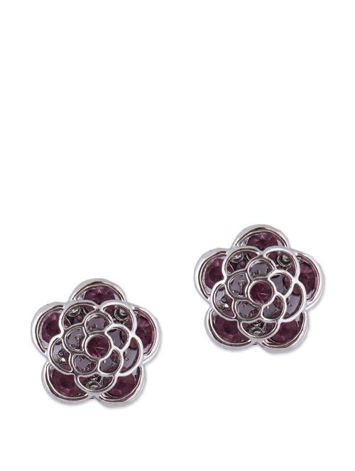 Purple Blush Floral Earrings - 89077 - Very Small Image - 1