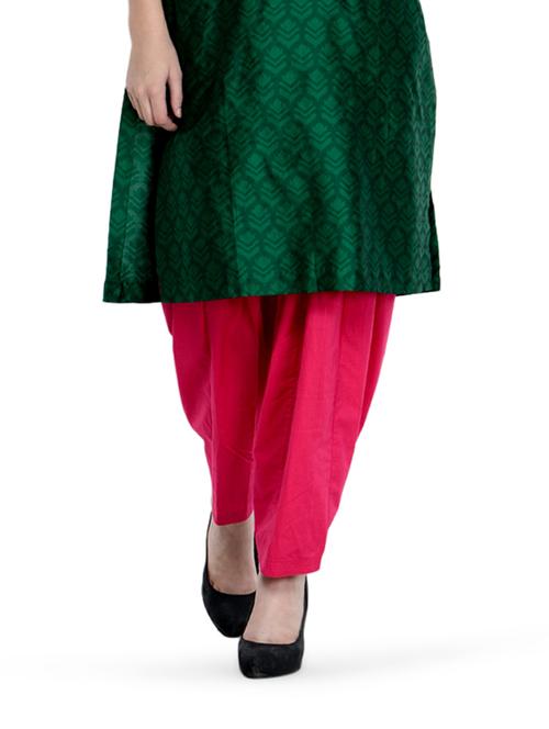 fuchsia pink  cotton patiala salwar - 892377 - Very Small Image - 1