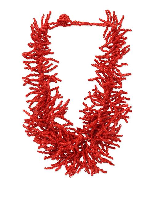 fiery red bead bold neckpiece - 892438 - Very Small Image - 1