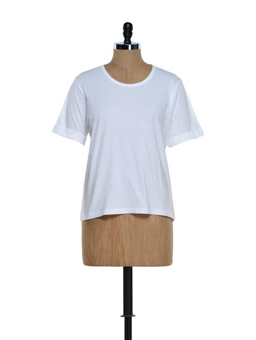 loose classic white cotton knit top - 893600 - Very Small Image - 1