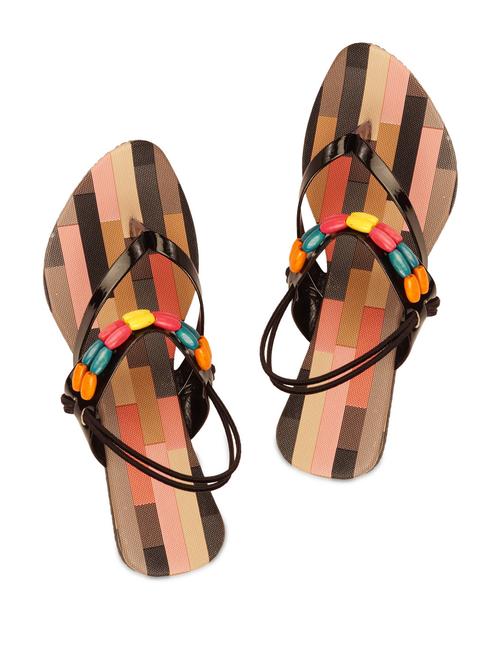 black  beaded strappy sandals - 893625 - Very Small Image - 1