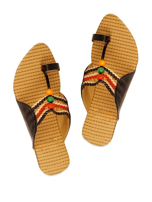 black beaded kolhapuris - 893627 - Very Small Image - 1