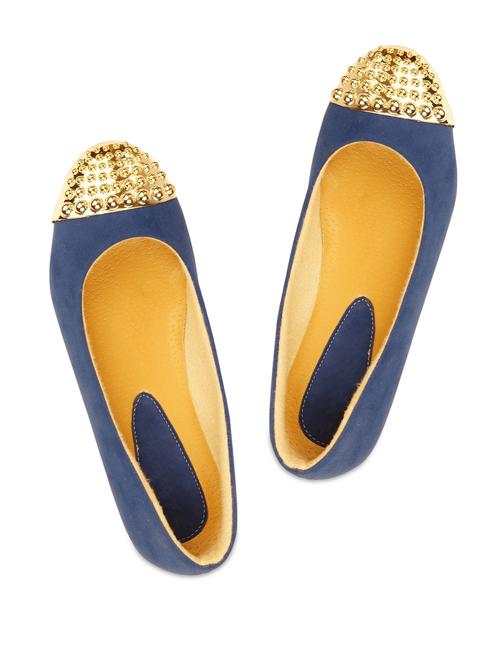 blue  leatherette ballerinas - 893644 - Very Small Image - 1