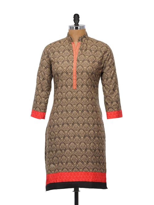 chic patterned cotton kurta - 894272 - Very Small Image - 1