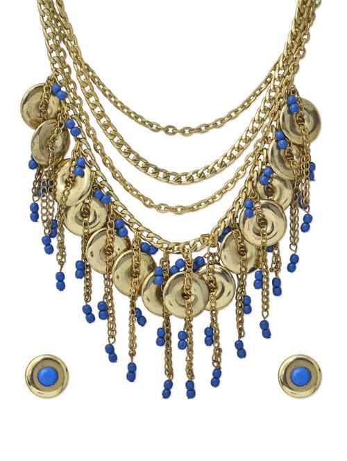 statement gold tassels necklace set - 895602 - Very Small Image - 1