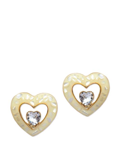 cute yellow heart shaped ear studs - 895941 - Very Small Image - 1