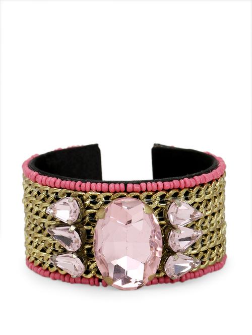 dazzling stone studded statement pink cuff - 896780 - Very Small Image - 1