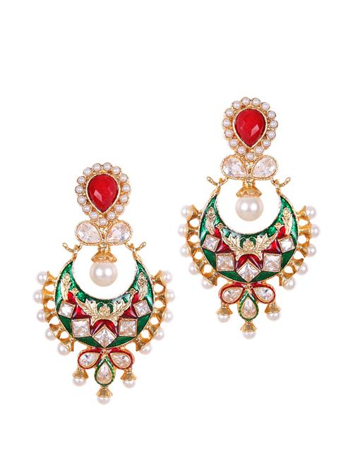 multicolour ethnic dangler earrings - 897063 - Very Small Image - 1