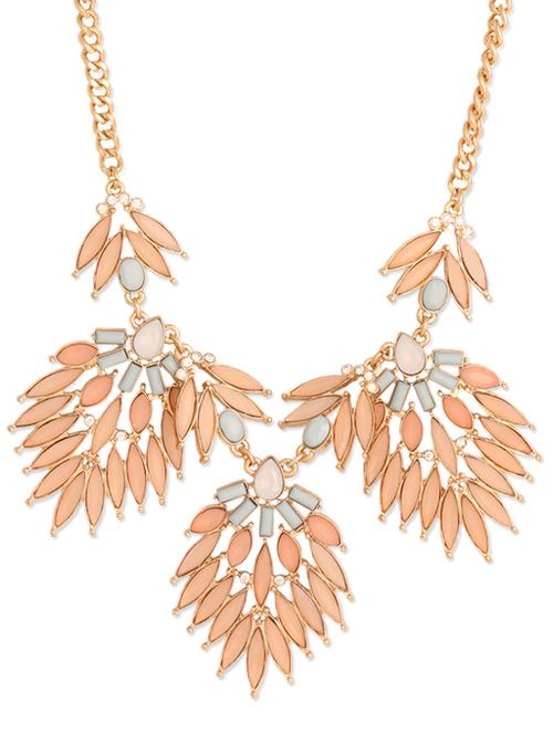 peach flower petal patterned necklace - 898412 - Very Small Image - 1
