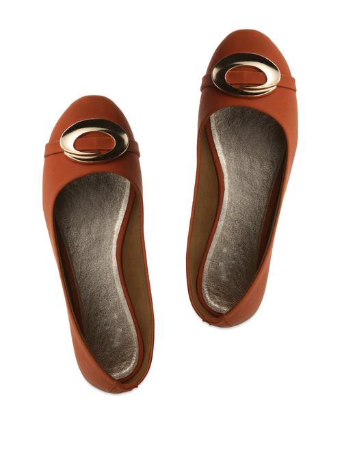 Dark Orange Embellished Ballerinas - 898485 - Very Small Image - 1