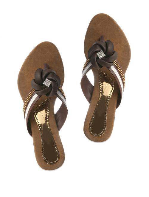 Brown Embellished Sandals - 898501 - Very Small Image - 1