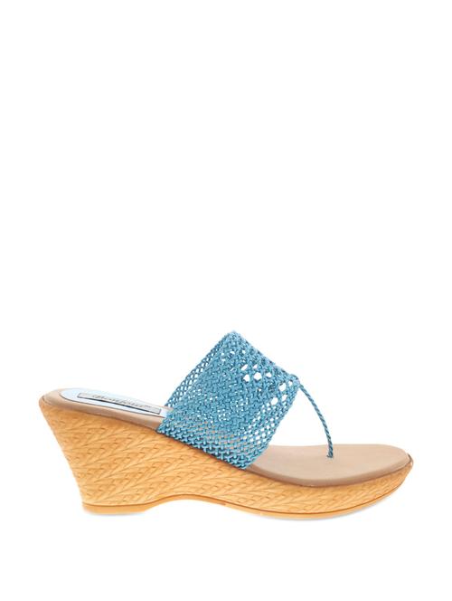 Bright Blue Leatherette Wedges - 898657 - Very Small Image - 1