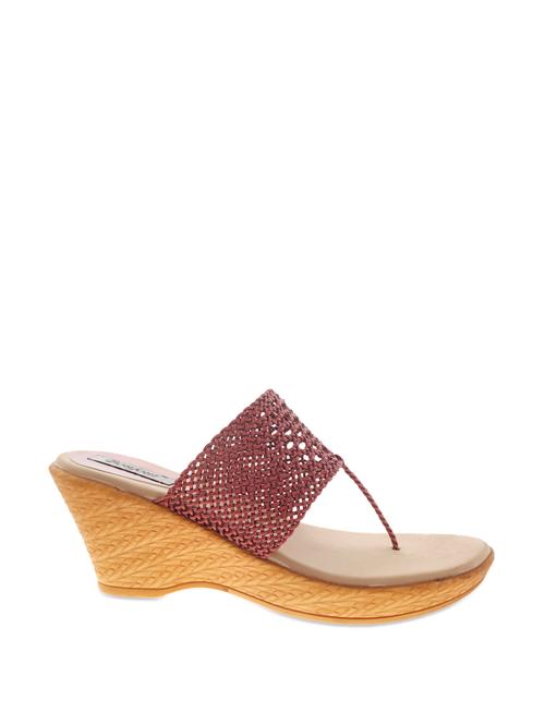Majestic Maroon Leatherette Wedges - 898659 - Very Small Image - 1