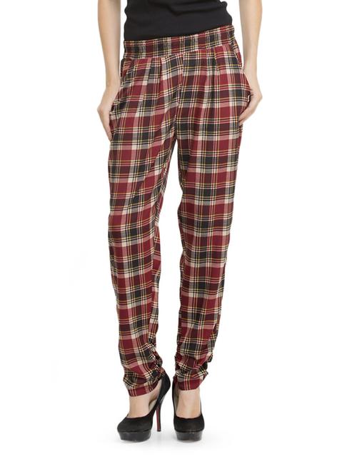 stylish red checkered trouser - 898995 - Very Small Image - 1
