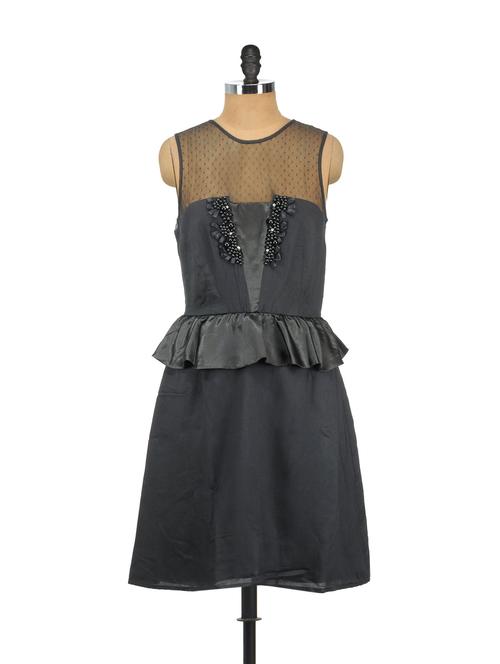 solid grey flirty dress - 899265 - Very Small Image - 1