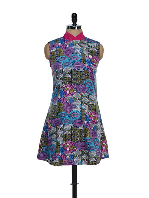 Multi-coloured Collared Dress - 899418 - Very Small Image - 1