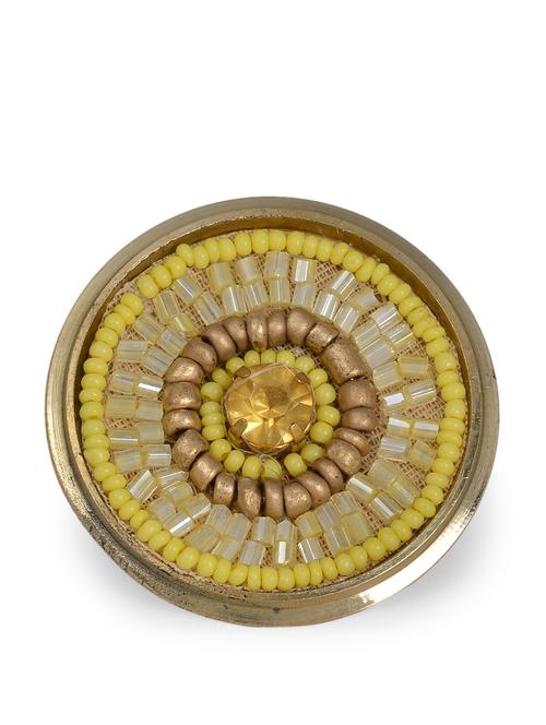 yellow beaded metal hand ring - 899899 - Very Small Image - 1