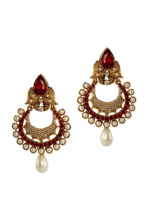 attractive red pearl earrings - 903249 - Very Small Image - 1