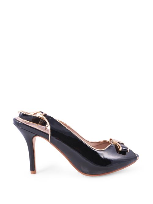 black bow embellished peep toe heels - 903369 - Very Small Image - 1