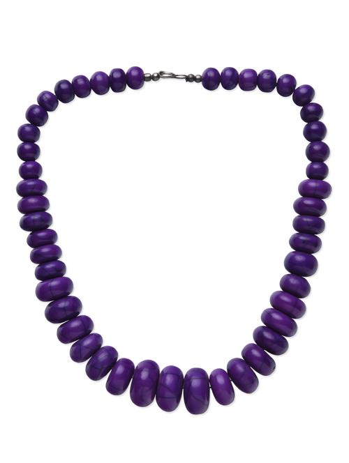 purple acrylic beads necklace - 904337 - Very Small Image - 1