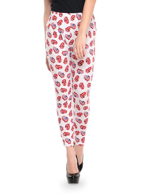 printed white and red leggings - 905656 - Very Small Image - 1
