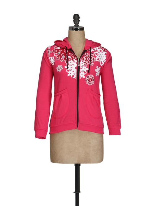 Pink Printed Hoodie - 905705 - Very Small Image - 1