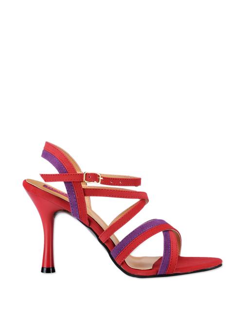 Red leatherette strappy heels - 905778 - Very Small Image - 1