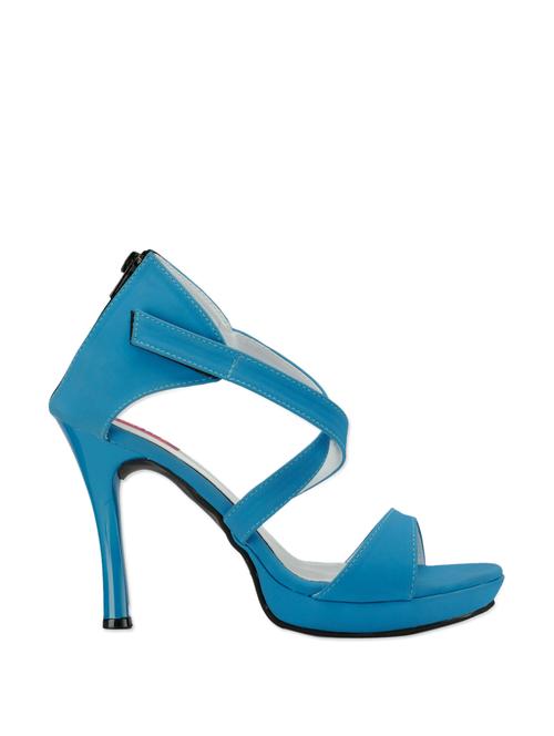 Solid Blue Strappy Heels - 905790 - Very Small Image - 1