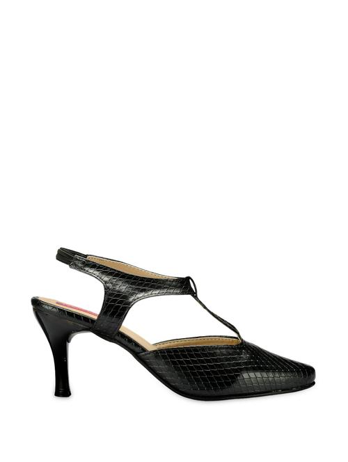 Textured black heel sandals - 905793 - Very Small Image - 1