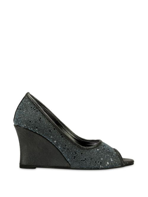 Shimmering black wedge peeptoes - 905829 - Very Small Image - 1
