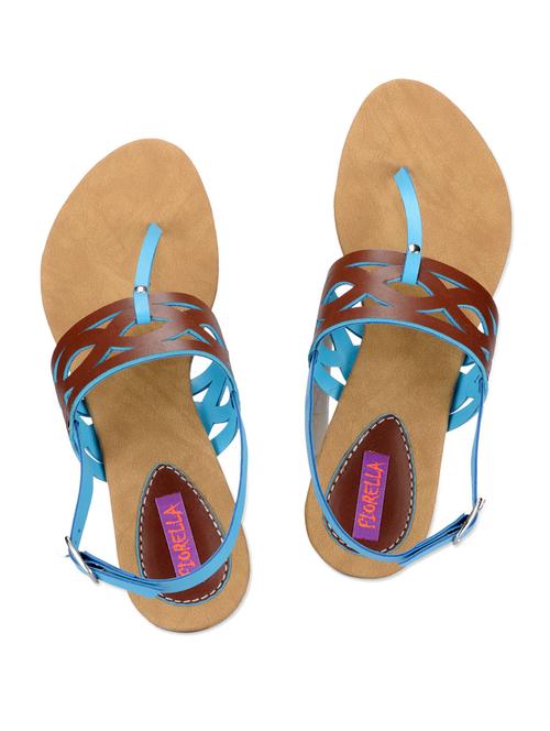 Brown laser cut leatherette flats - 905873 - Very Small Image - 1