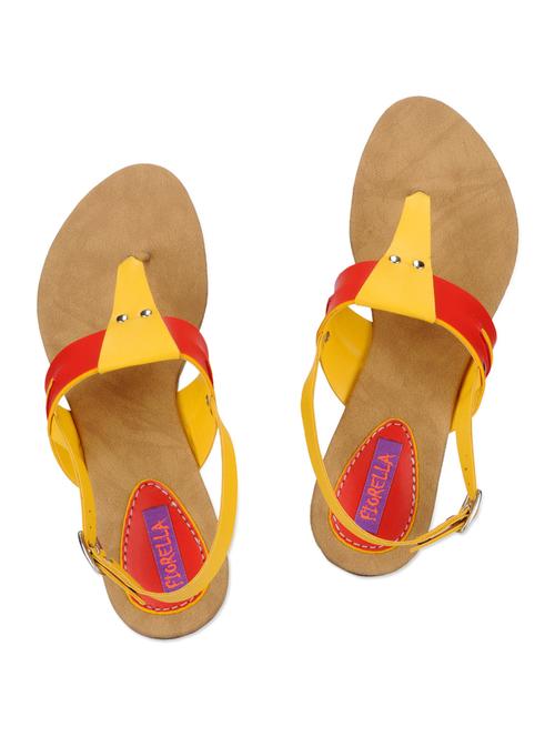 red leatherette flat sandals - 905876 - Very Small Image - 1