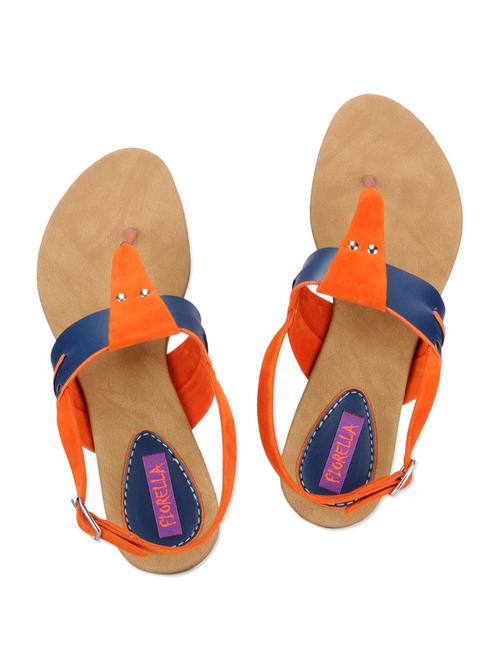 Blue leatherette flat sandals - 905877 - Very Small Image - 1