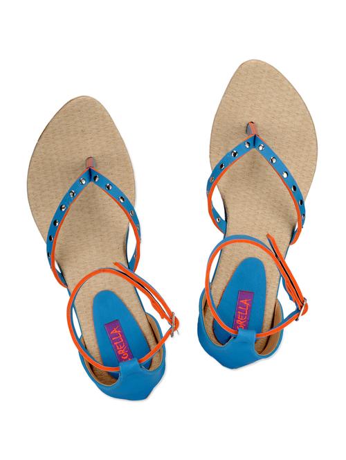 Studded leatherette flat sandals - 905880 - Very Small Image - 1