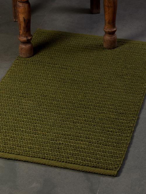 Simple Olive Green Carpet Mat - 906201 - Very Small Image - 1