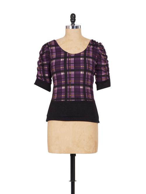 purple and black check patterned top - 906726 - Very Small Image - 1