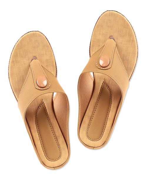 Button Embellished Toe Separator Sandals - 907321 - Very Small Image - 1