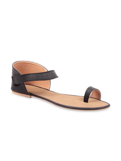 Simple Black Strap Sandals - 907422 - Very Small Image - 1