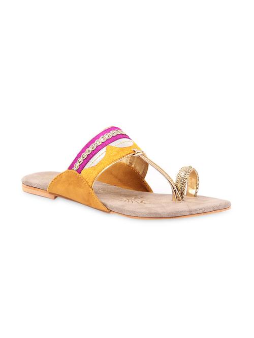 Multicoloured Strap Toe Separator Flats - 907427 - Very Small Image - 1