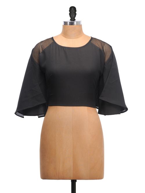 black kaftan style crop top - 907790 - Very Small Image - 1