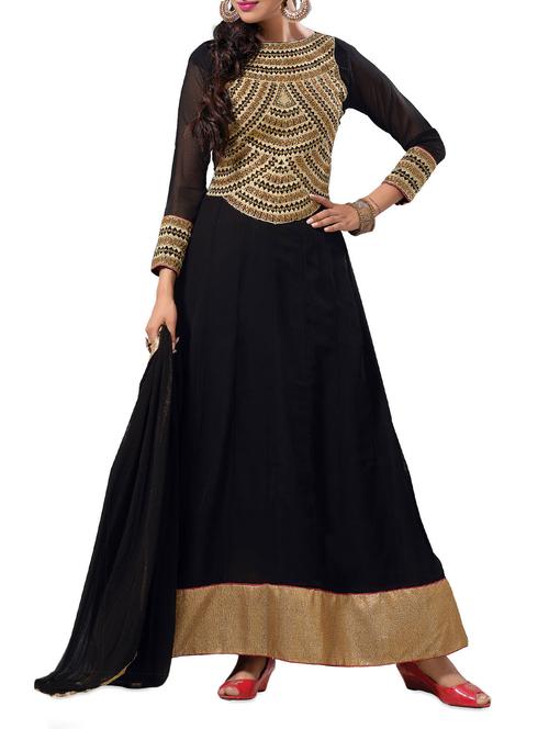 black dress material - 908053 - Very Small Image - 1