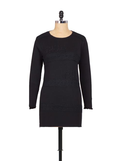 casual black knitted winter top - 908390 - Very Small Image - 1