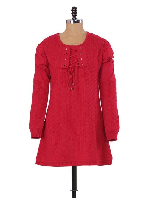 solid pink knitted tunic - 908517 - Very Small Image - 1