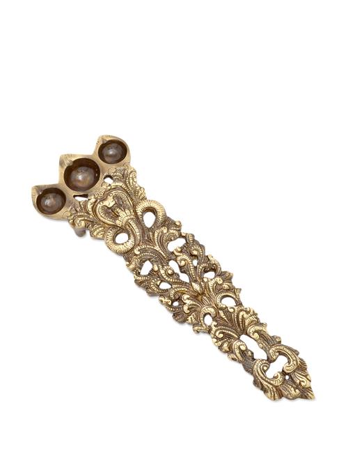 brass sheshnaag handle pooja spoon - 908826 - Very Small Image - 1